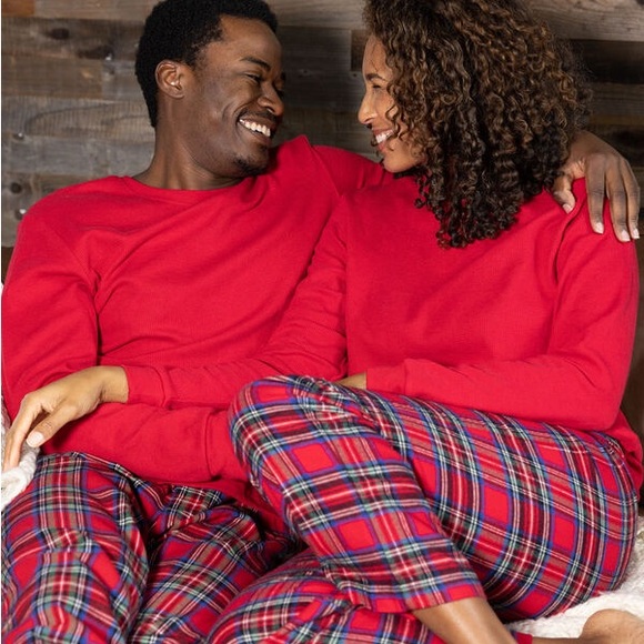 Natalie Pajama grams red long sleeve thermal and plaid pants - Picture 2 of 6